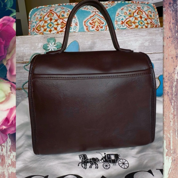VINTAGE COACH MAHOGANY MANOR TOP HANDLE CROSSBODY SATCHEL BAG 9977 - Picture 3 of 17